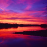 Winter Sunset Near Coopers Landing:  Missouri River
